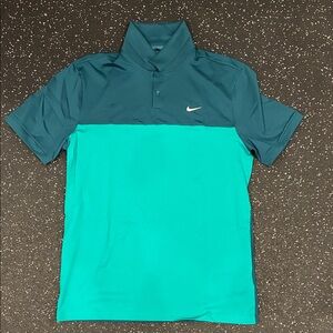 Nike Men's Polo Shirt in Teal and Dark Teal